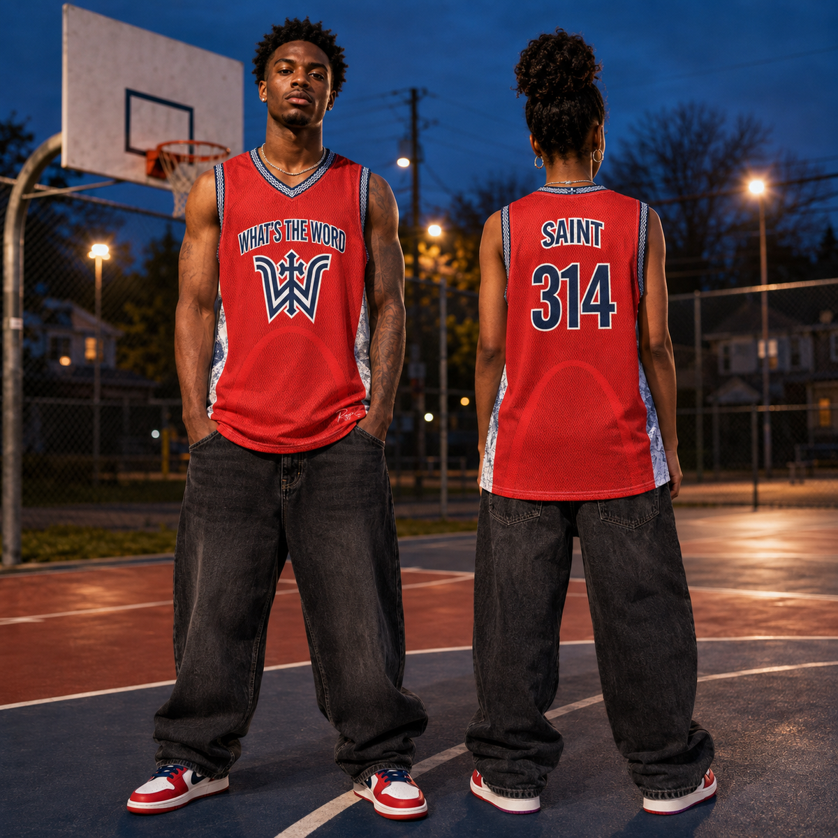 What's The Word Premium basketball jersey