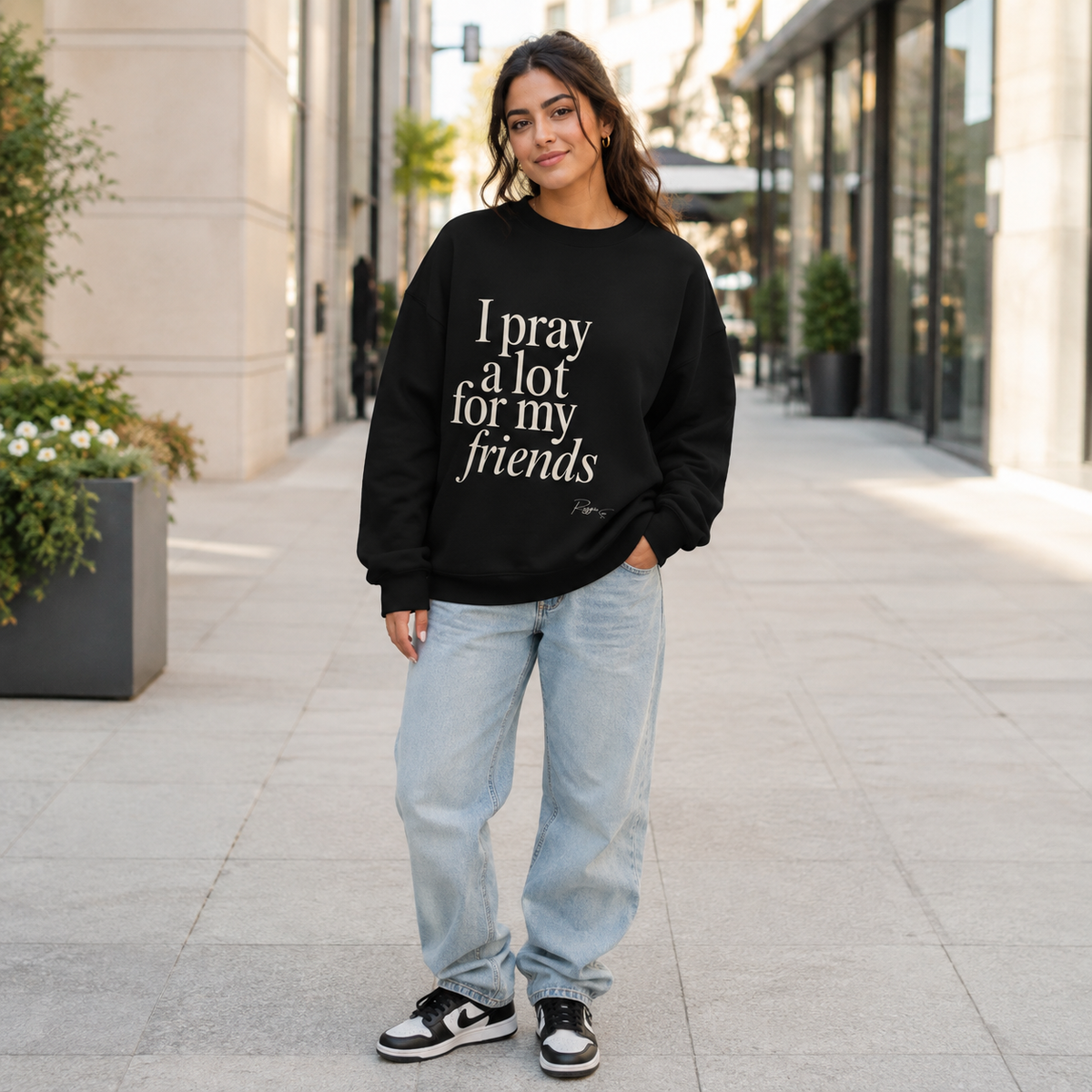 I pray a lot for my friends Unisex relax crew neck sweatshirt