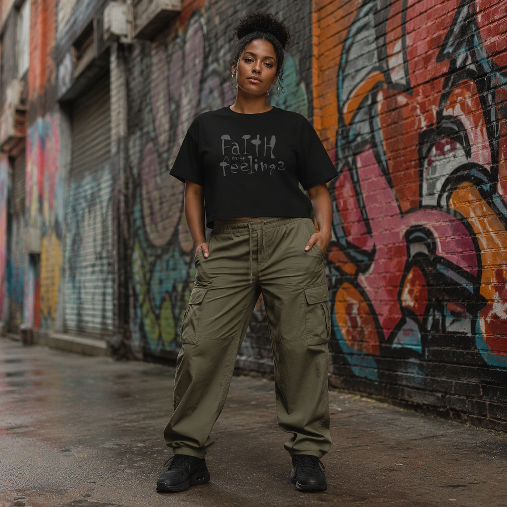 Faith over Feelings Women’s crop top